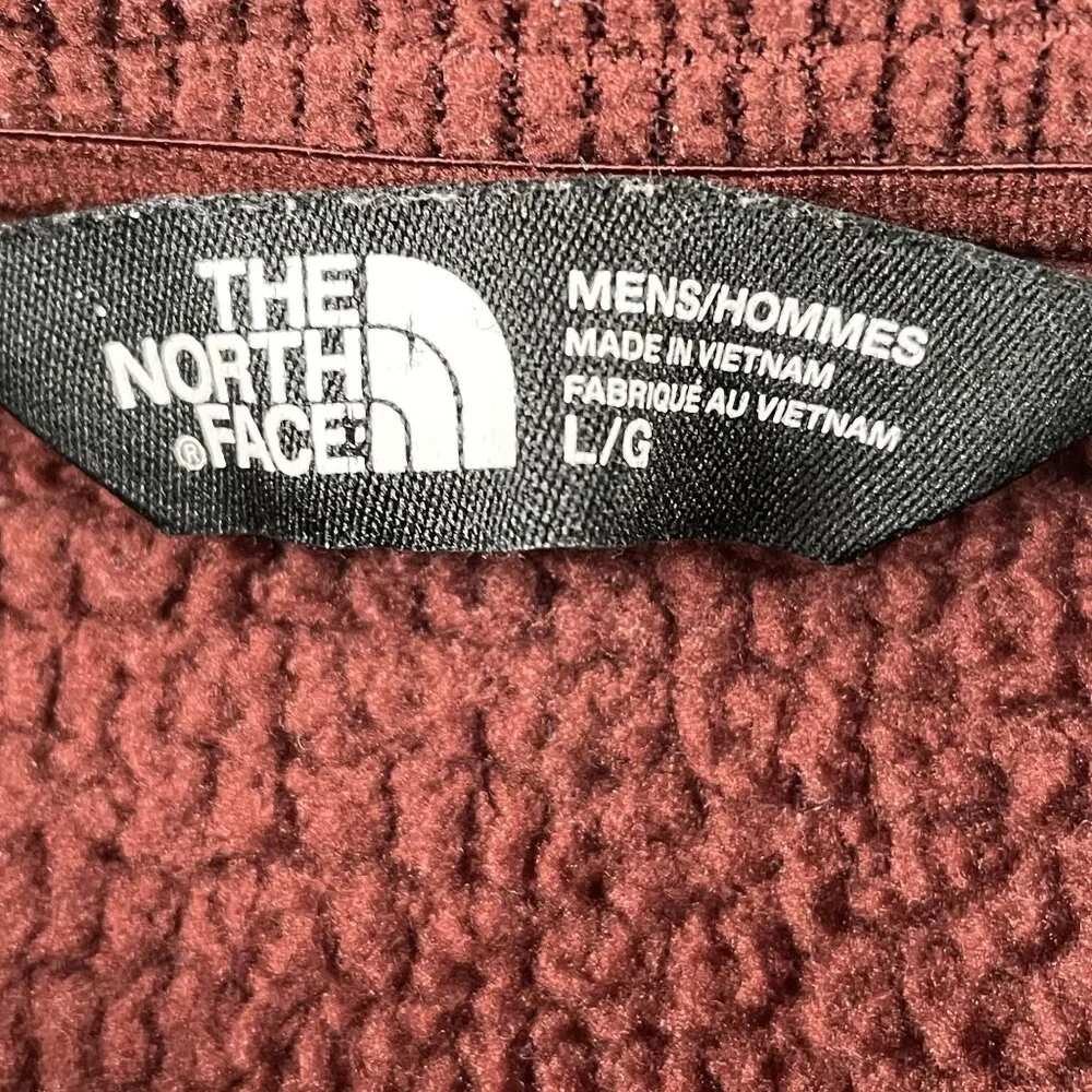the North Face Fleece Mens Large‎ Rust 1/2 Zip Waffle